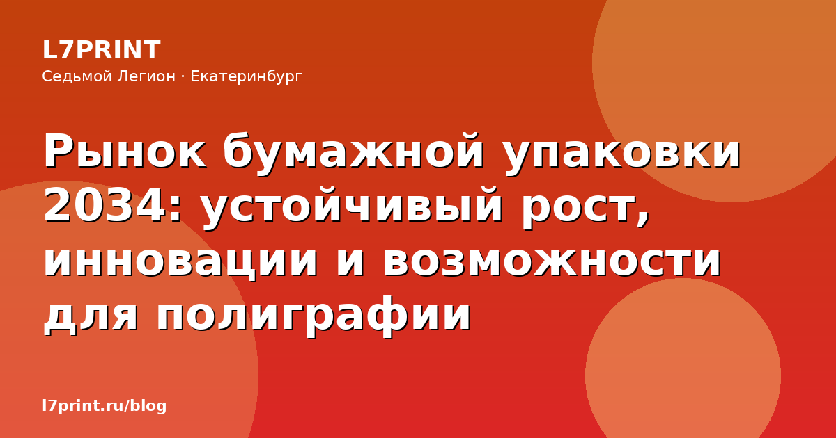 Рынок бумажной упаковки 2034: устойчивый рост, инновации и возможности для полиграфии